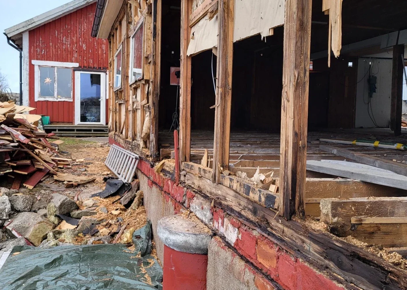 Före renovering - fasad